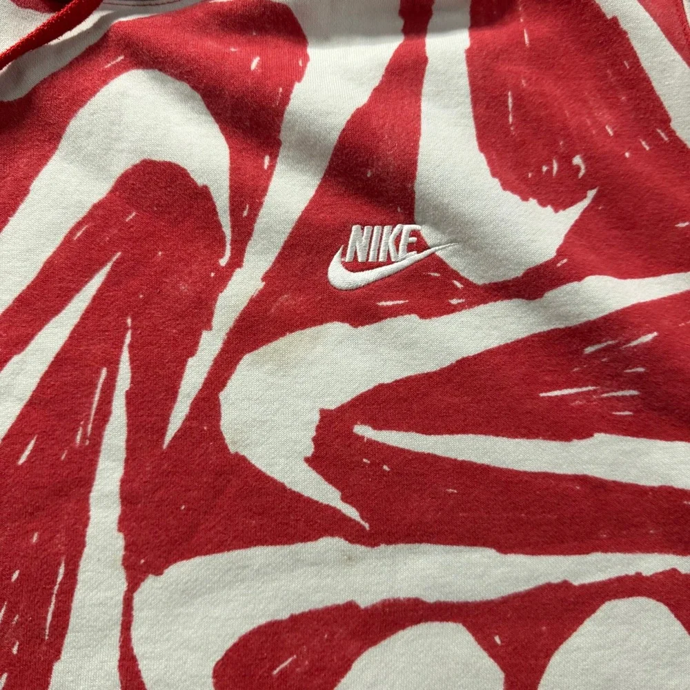 Nike Sportswear Club Fleece Hoodie Red White All Over Swoosh XXL CK2230-657